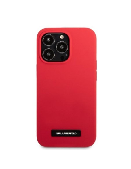 Karl Lagerfeld Silicone Plaque dėklas, skirtas iPhone 13 Pro / iPhone 13 - raudonas Karl Lagerfeld Silicone Plaque dėklas, skirtas iPhone 13 Pro / iPhone 13 - raudonas