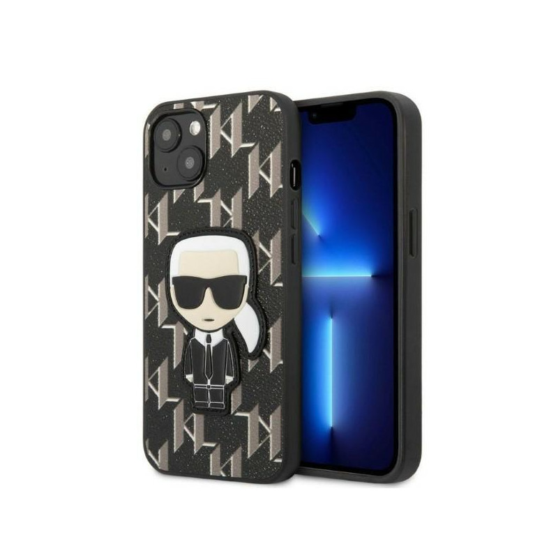 Karl Lagerfeld Monogram Ikonik Patch dėklas iPhone 13 - juodas