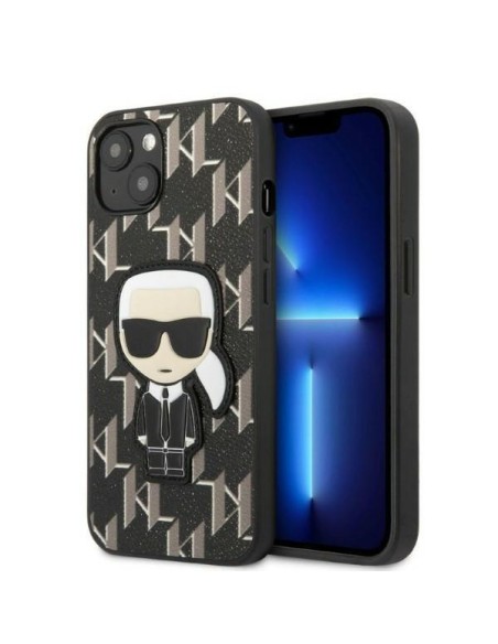 Karl Lagerfeld Monogram Ikonik Patch dėklas iPhone 13 - juodas Karl Lagerfeld Monogram Ikonik Patch dėklas iPhone 13 - juodas