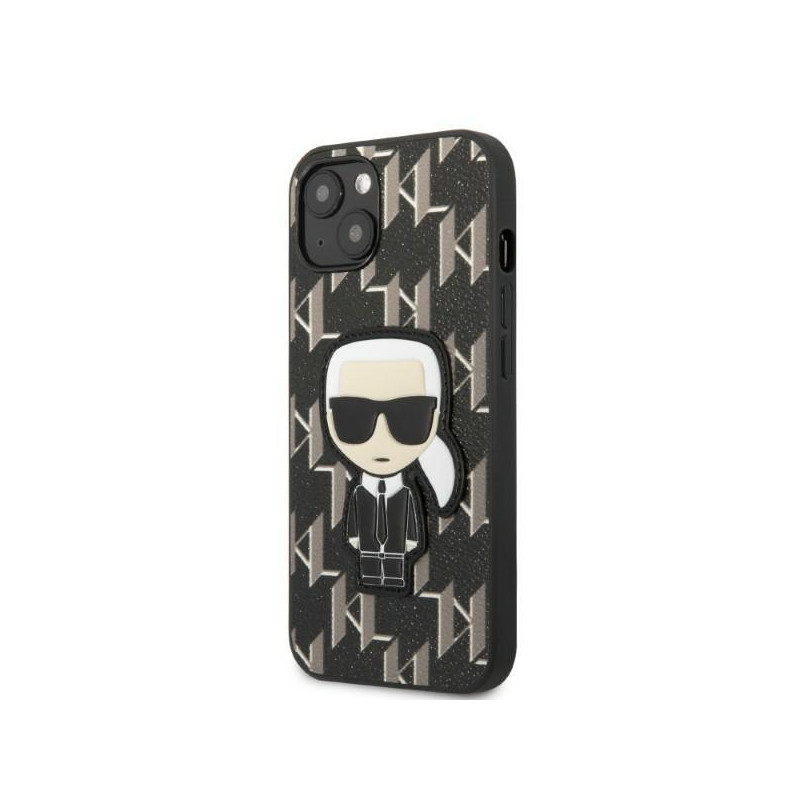 Karl Lagerfeld Monogram Ikonik Patch dėklas iPhone 13 - juodas