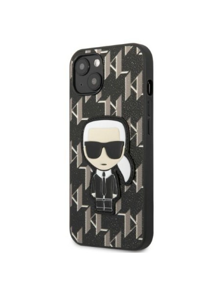 Karl Lagerfeld Monogram Ikonik Patch dėklas iPhone 13 - juodas Karl Lagerfeld Monogram Ikonik Patch dėklas iPhone 13 - juodas