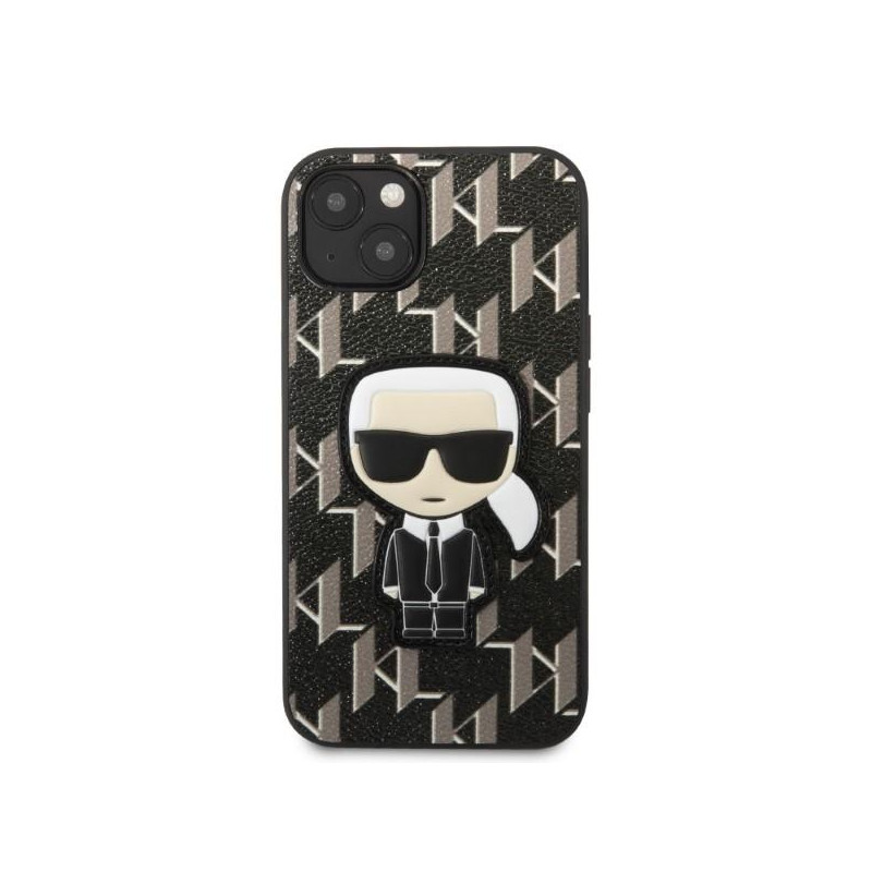 Karl Lagerfeld Monogram Ikonik Patch dėklas iPhone 13 - juodas