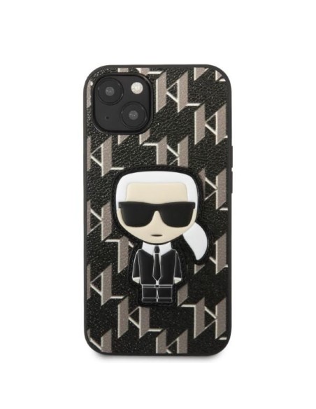Karl Lagerfeld Monogram Ikonik Patch dėklas iPhone 13 - juodas Karl Lagerfeld Monogram Ikonik Patch dėklas iPhone 13 - juodas