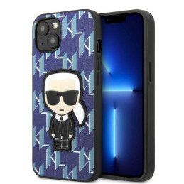 Karl Lagerfeld Monogram Ikonik Patch dėklas iPhone 13 - mėlynas