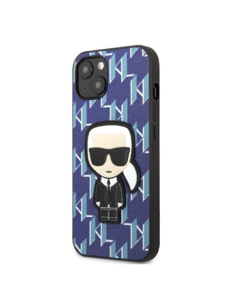 Karl Lagerfeld Monogram Ikonik Patch dėklas iPhone 13 - mėlynas Karl Lagerfeld Monogram Ikonik Patch dėklas iPhone 13 - mėlynas