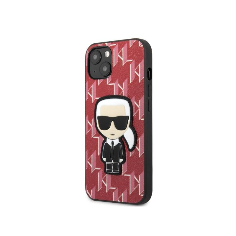 Karl Lagerfeld Monogram Ikonik Patch dėklas iPhone 13 - raudonas