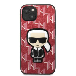 Karl Lagerfeld Monogram Ikonik Patch dėklas iPhone 13 - raudonas