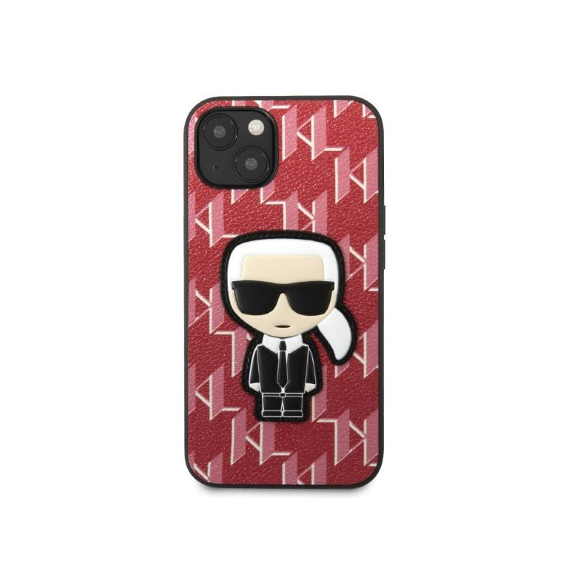 Karl Lagerfeld Monogram Ikonik Patch dėklas iPhone 13 - raudonas