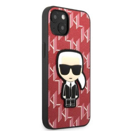 Karl Lagerfeld Monogram Ikonik Patch dėklas iPhone 13 - raudonas