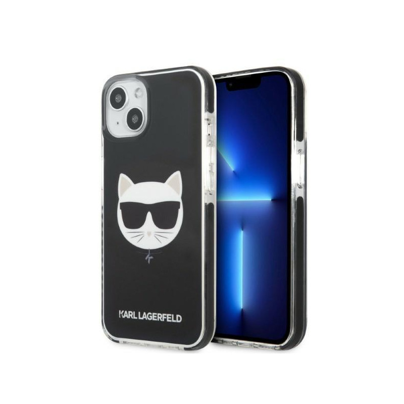 Karl Lagerfeld Choupette Head dėklas iPhone 13 - juodas