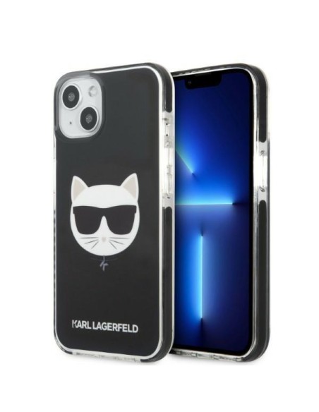 Karl Lagerfeld Choupette Head dėklas iPhone 13 - juodas Karl Lagerfeld Choupette Head dėklas iPhone 13 - juodas