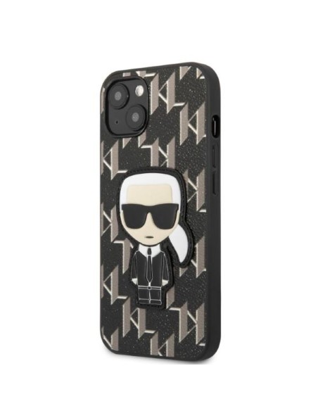 Karl Lagerfeld Monogram Ikonik Patch dėklas iPhone 13 mini - juodas Karl Lagerfeld Monogram Ikonik Patch dėklas iPhone 13 mini - juodas