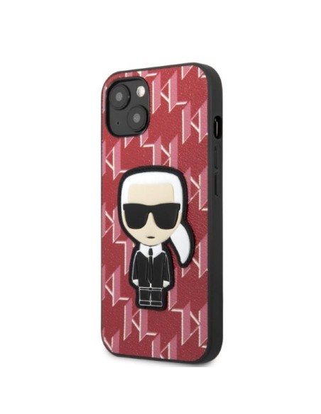 Karl Lagerfeld Monogram Ikonik Patch dėklas iPhone 13 mini - raudonas