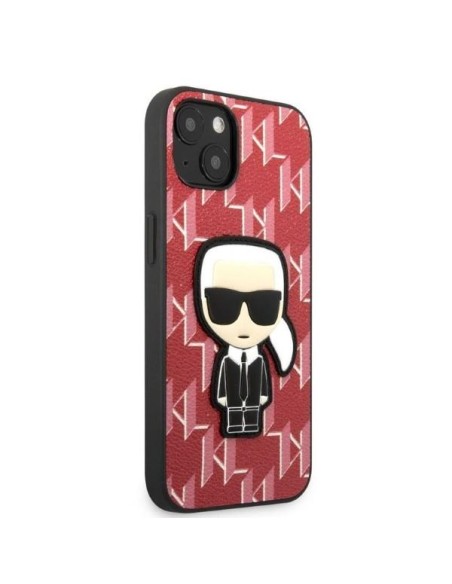 Karl Lagerfeld Monogram Ikonik Patch dėklas iPhone 13 mini - raudonas