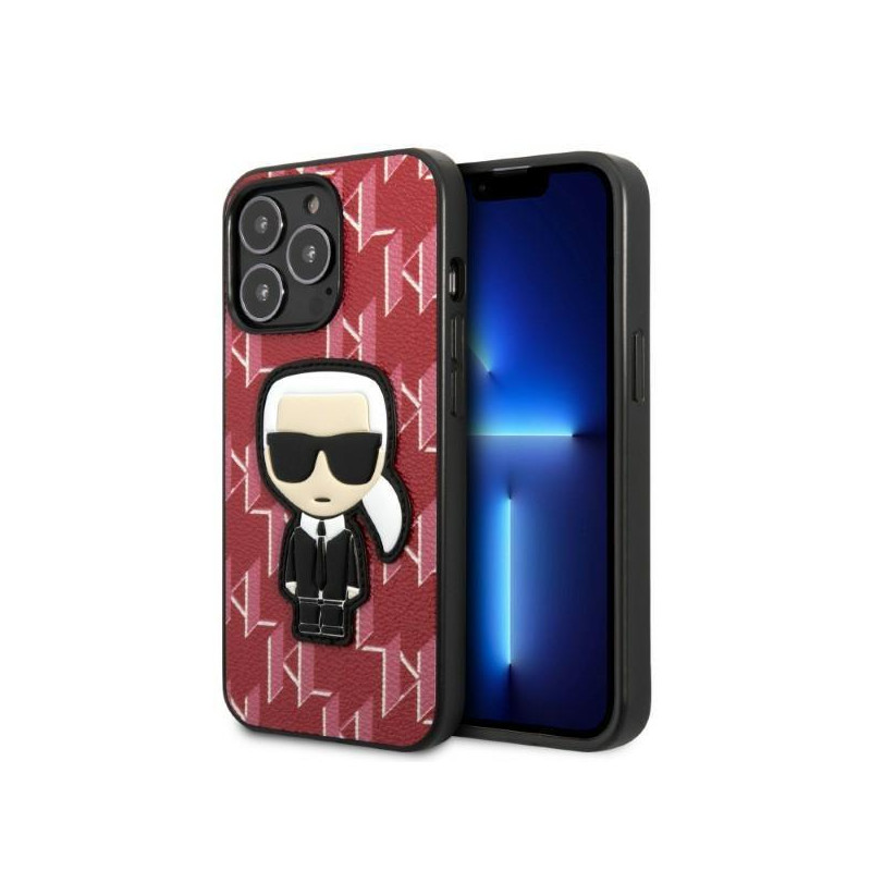 Karl Lagerfeld Monogram Ikonik Patch dėklas iPhone 13 Pro Max - raudonas