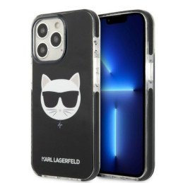 Karl Lagerfeld Choupette Head dėklas, skirtas iPhone 13 Pro Max - juodas