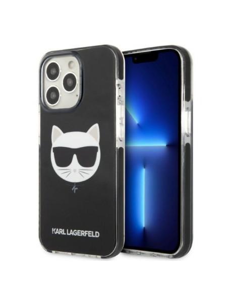 Karl Lagerfeld Choupette Head dėklas, skirtas iPhone 13 Pro Max - juodas Karl Lagerfeld Choupette Head dėklas, skirtas iPhone 13 Pro Max - juodas