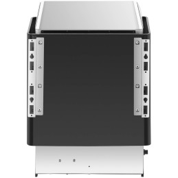 Elektrinė pirties krosnelė su įmontuotu valdymu 3-6 m3 iki 110C 400 V 4,5 kW sidabrinė-juoda