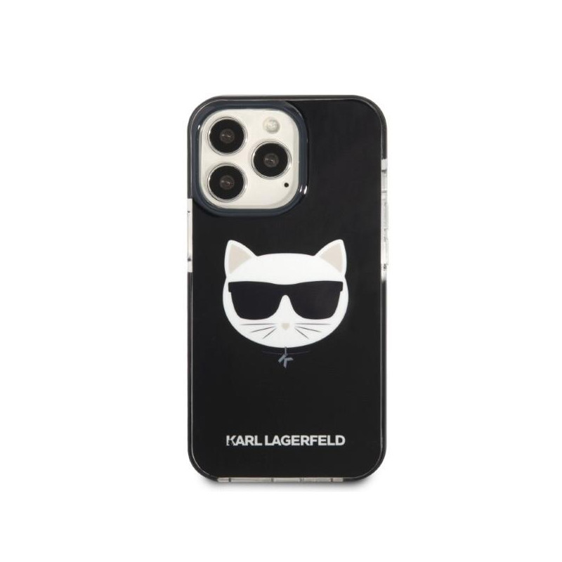 Karl Lagerfeld Choupette Head dėklas, skirtas iPhone 13 Pro Max - juodas