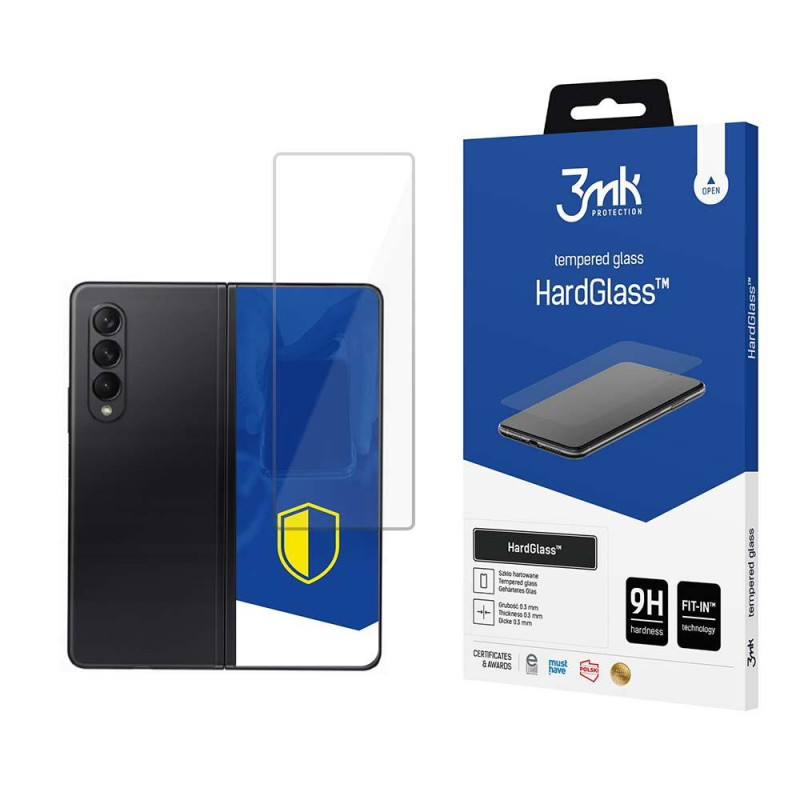 9H 3mk HardGlass™ stiklas ant Samsung Galaxy Z Fold 4 (priekyje)