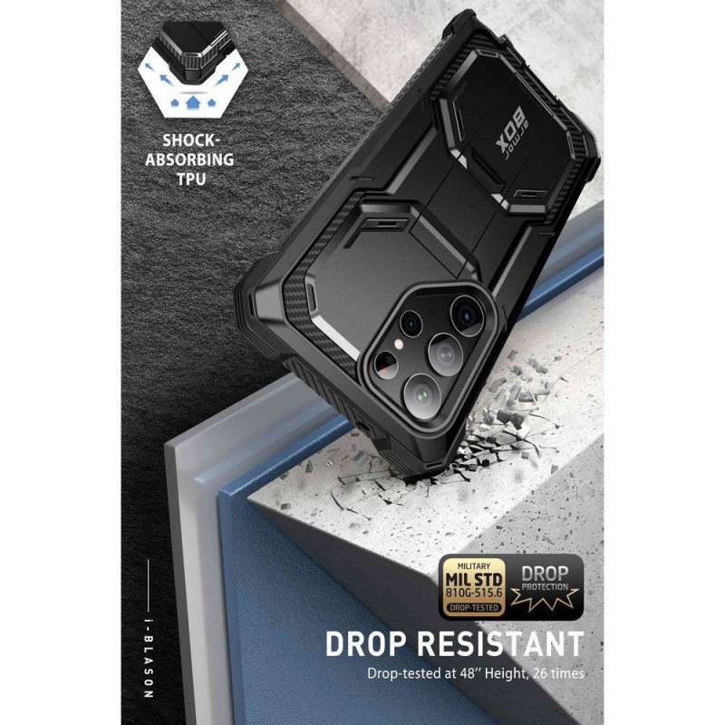 IBLSN ArmorBox Supcase dėklas, skirtas Samsung Galaxy S23 Ultra - juodas