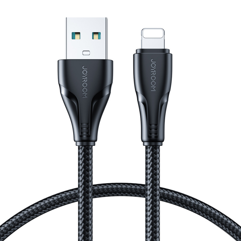 Joyroom USB – žaibo kabelis 2,4A 0,25 m juodas (S-UL012A11)
