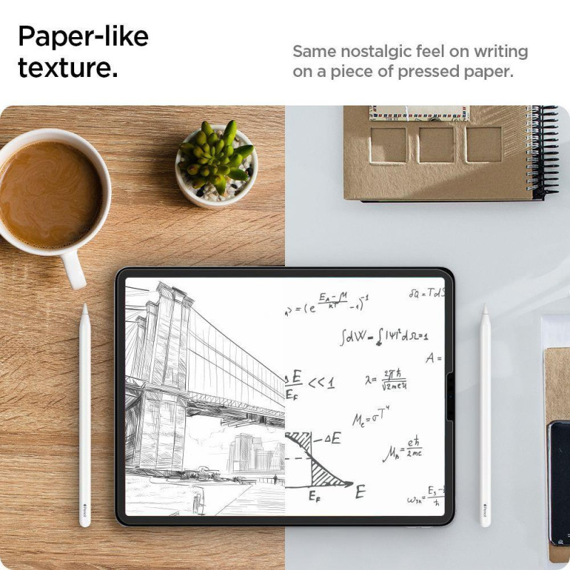 Spigen Paper Touch apsauginė folija, skirta iPad Pro 12,9& 39 & 39 2020 / 2021 / 2022 - matinė