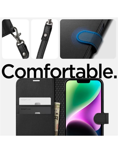 Spigen Wallet S dėklas iPhone 14 - juodas Spigen Wallet S dėklas iPhone 14 - juodas