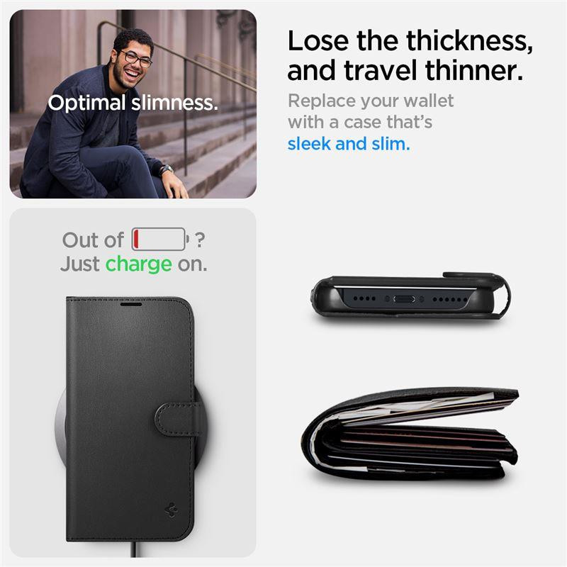 Spigen Wallet S dėklas iPhone 14 - juodas