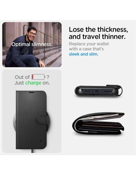 Spigen Wallet S dėklas iPhone 14 - juodas Spigen Wallet S dėklas iPhone 14 - juodas