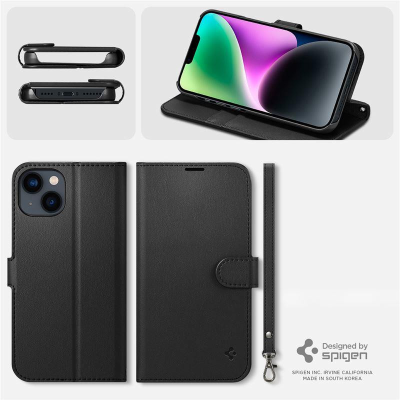 Spigen Wallet S dėklas iPhone 14 - juodas