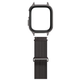 Spigen Metal Fit Pro dėklas ir dirželis, skirtas Apple Watch 4/ 5/ 6/ 7/ 8/ 9/ SE (44/ 45 mm) – grafitas