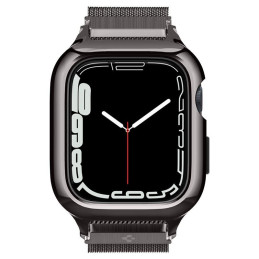 Spigen Metal Fit Pro dėklas ir dirželis, skirtas Apple Watch 4/ 5/ 6/ 7/ 8/ 9/ SE (44/ 45 mm) – grafitas