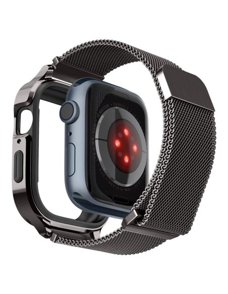 Spigen Metal Fit Pro dėklas ir dirželis, skirtas Apple Watch 4/ 5/ 6/ 7/ 8/ 9/ SE (44/ 45 mm) – grafitas Spigen Metal Fit Pro dėklas ir dirželis, skirtas Apple Watch 4/ 5/ 6/ 7/ 8/ 9/ SE (44/ 45 mm) – grafitas