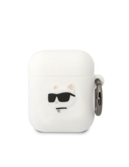 Karl Lagerfeld Silicone Choupette Head 3D dėklas, skirtas AirPods 1/ 2 - baltas Karl Lagerfeld Silicone Choupette Head 3D dėklas, skirtas AirPods 1/ 2 - baltas