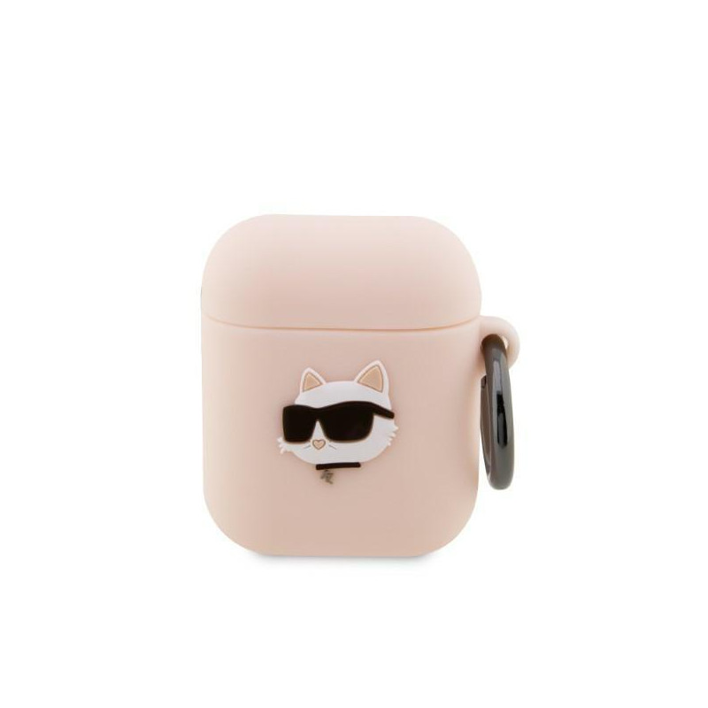 Karl Lagerfeld Silicone Choupette Head 3D dėklas, skirtas AirPods 1/ 2 – rožinis Karl Lagerfeld Silicone Choupette Head 3D dėklas, skirtas AirPods 1/ 2 – rožinis