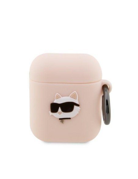 Karl Lagerfeld Silicone Choupette Head 3D dėklas, skirtas AirPods 1/ 2 – rožinis Karl Lagerfeld Silicone Choupette Head 3D dėklas, skirtas AirPods 1/ 2 – rožinis