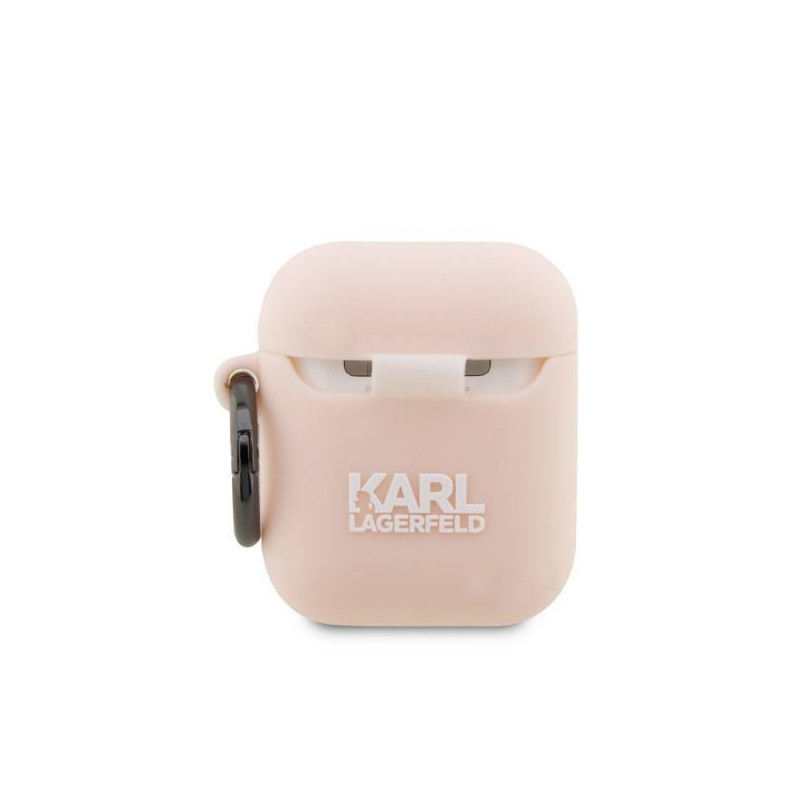 Karl Lagerfeld Silicone Choupette Head 3D dėklas, skirtas AirPods 1/ 2 – rožinis