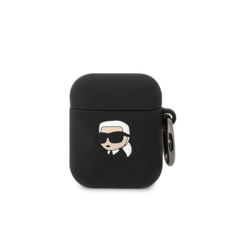 Karl Lagerfeld Silicone Karl Head 3D dėklas, skirtas AirPods 1/ 2 - juodas