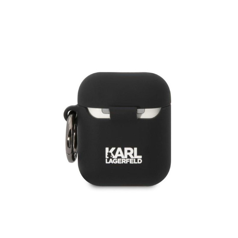 Karl Lagerfeld Silicone Karl Head 3D dėklas, skirtas AirPods 1/ 2 - juodas