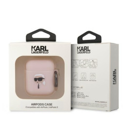 Karl Lagerfeld Silicone Karl Head 3D dėklas, skirtas AirPods 1/ 2 - rožinis