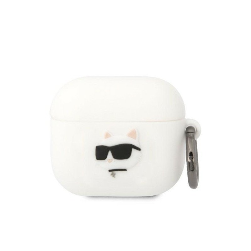 Karl Lagerfeld Silicone Choupette Head 3D dėklas, skirtas AirPods 3 - baltas Karl Lagerfeld Silicone Choupette Head 3D dėklas, skirtas AirPods 3 - baltas