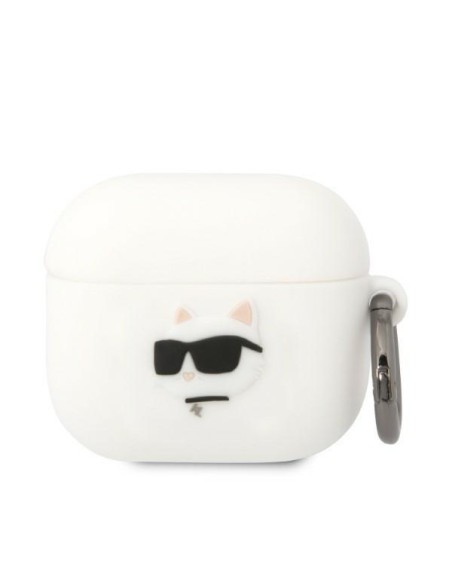 Karl Lagerfeld Silicone Choupette Head 3D dėklas, skirtas AirPods 3 - baltas