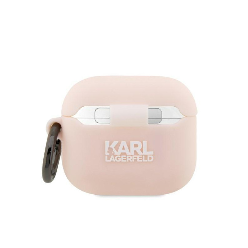 Karl Lagerfeld Silicone Choupette Head 3D dėklas, skirtas AirPods 3 - rožinis