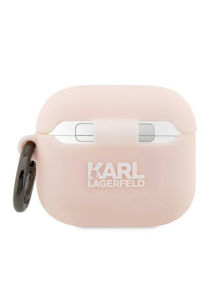 Karl Lagerfeld Silicone Choupette Head 3D dėklas, skirtas AirPods 3 - rožinis