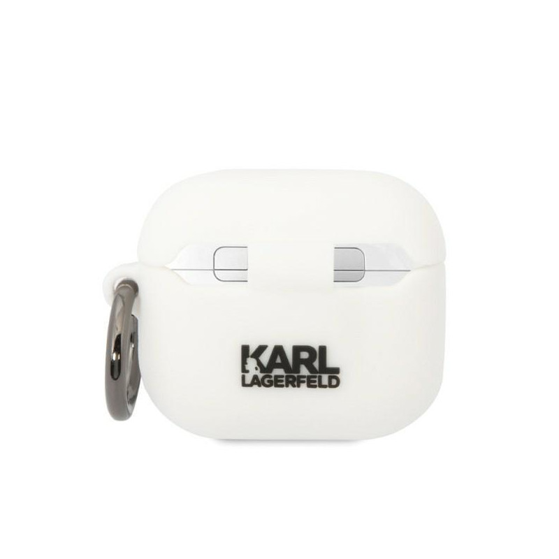 Karl Lagerfeld Silicone Karl Head 3D dėklas, skirtas AirPods 3 - baltas