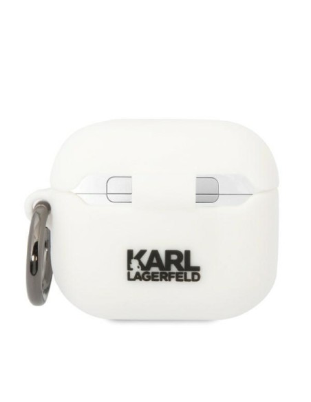 Karl Lagerfeld Silicone Karl Head 3D dėklas, skirtas AirPods 3 - baltas