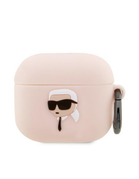 Karl Lagerfeld Silicone Karl Head 3D dėklas, skirtas AirPods 3 - rožinis Karl Lagerfeld Silicone Karl Head 3D dėklas, skirtas AirPods 3 - rožinis