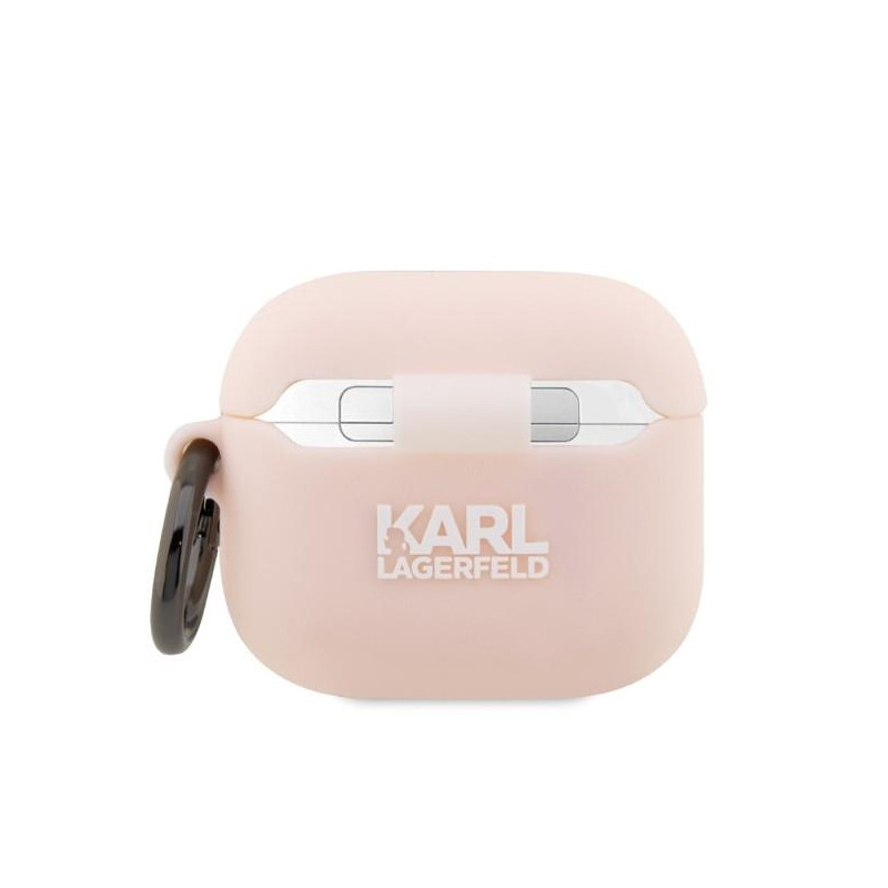 Karl Lagerfeld Silicone Karl Head 3D dėklas, skirtas AirPods 3 - rožinis