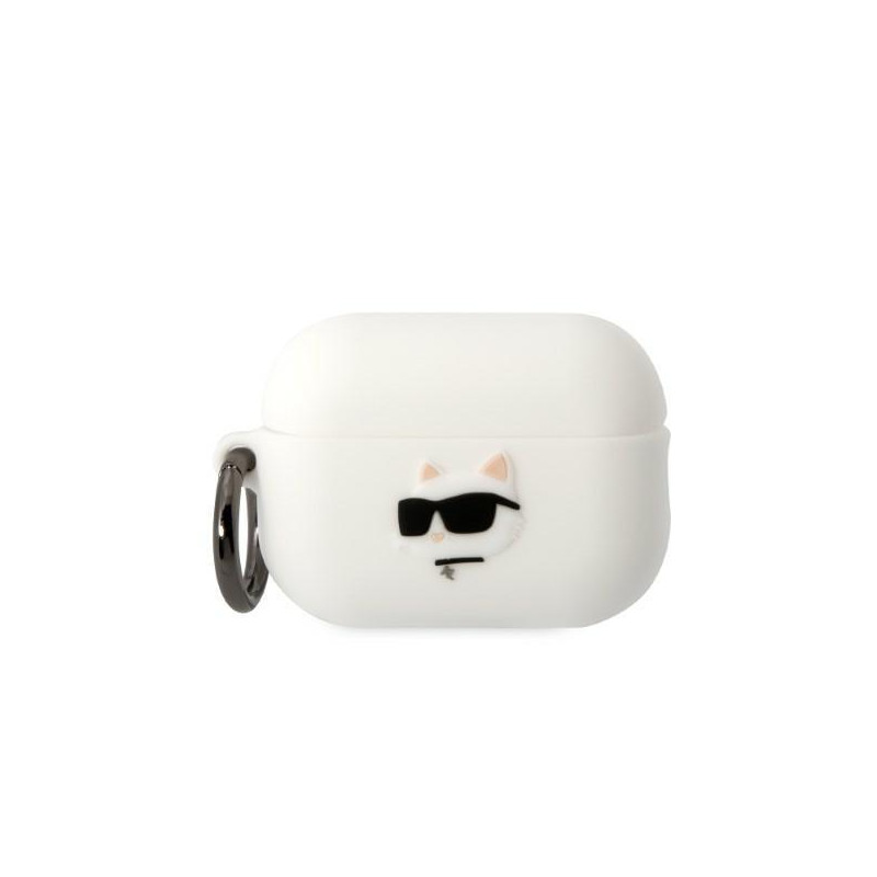 Karl Lagerfeld Silicone Choupette Head 3D dėklas, skirtas AirPods Pro 2 - baltas